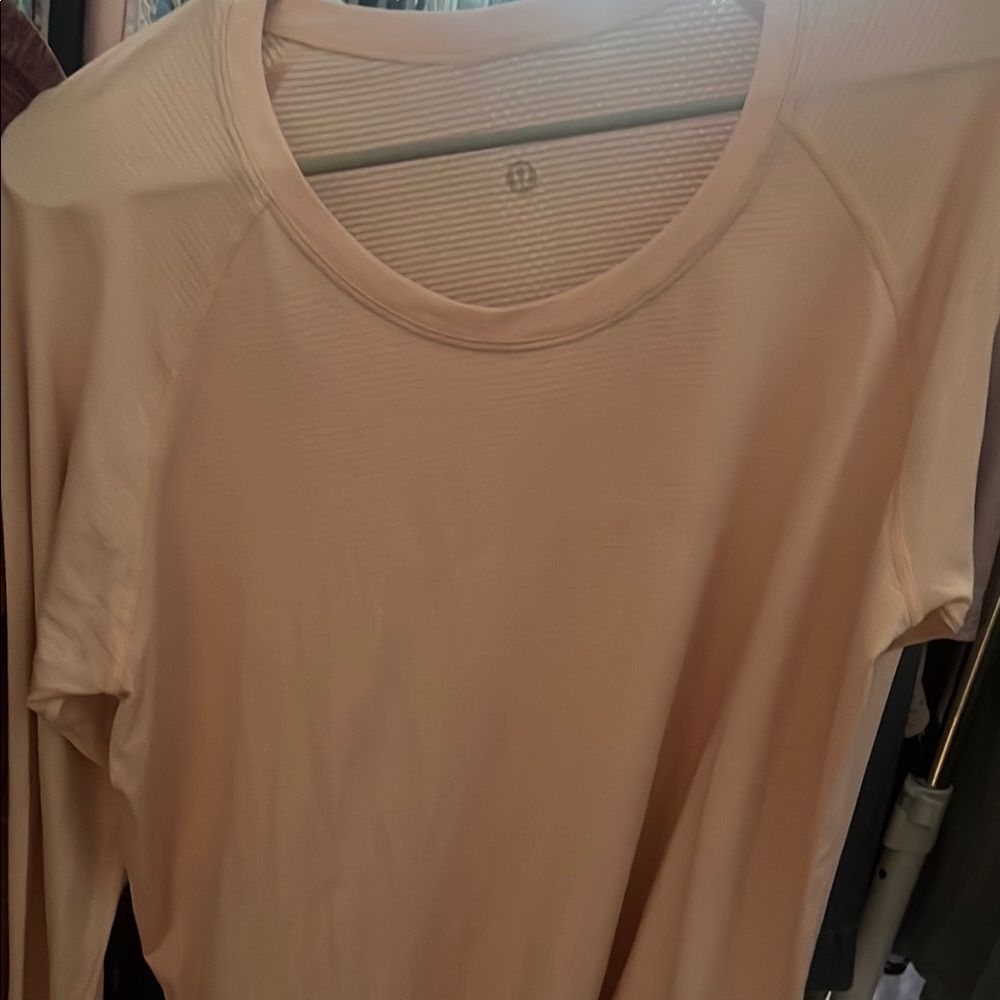 lululemon athletica Orange Long Sleeve Fitted Tee